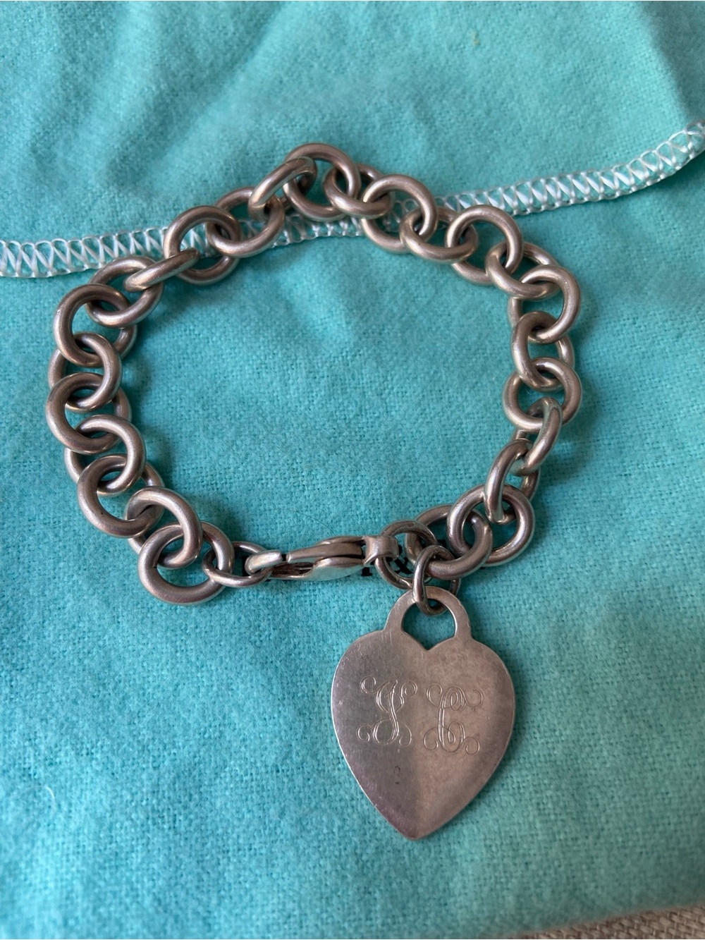 Tiffany & Co. Silver Heart Tag Charm Bracelet